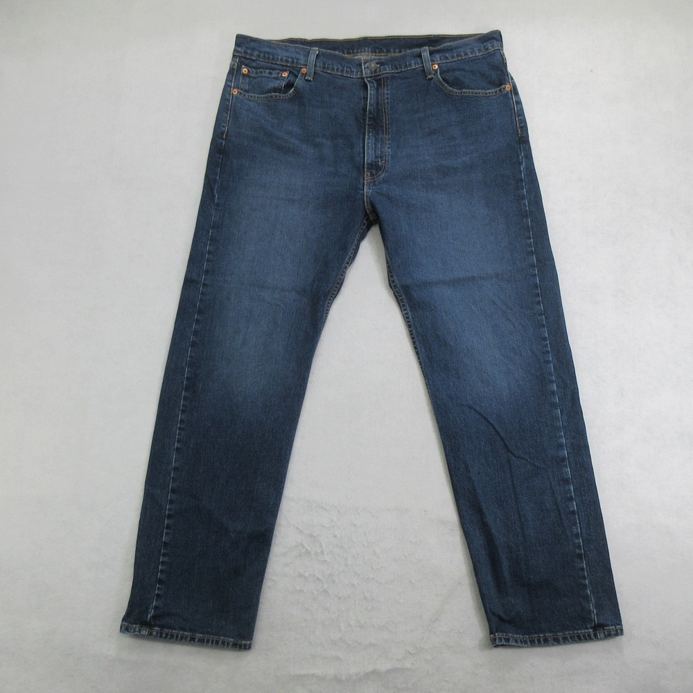 Levis Mens 505 Jeans 42x32 Blue Straight Leg Stretch